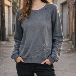 Monrow Vintage Star embellished raglan sweatshirt